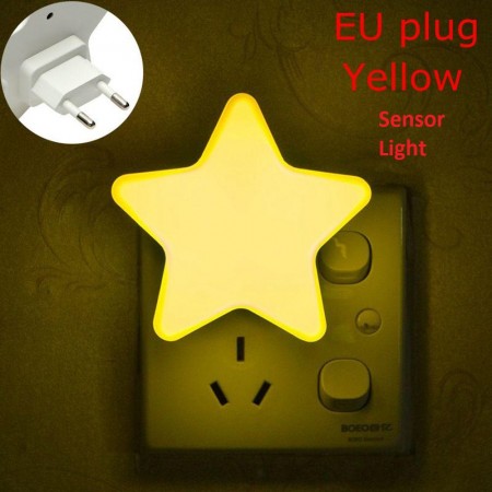 Mini Star Night Light Sensor Control US Plug Wall Lamp Decoration Bedroom Children