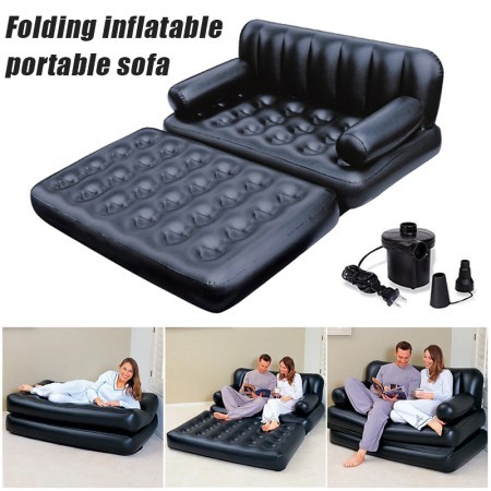 Air Sofa Bed 5 in 1 Inflatable Durable Comfortable Multi Functional Sofa Bed For Living Room Bedroom and Travel
