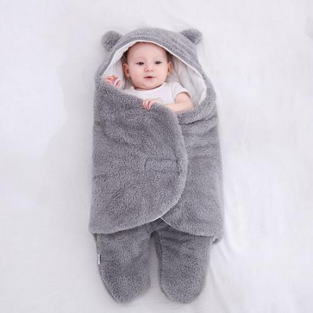 (China Fabric) Cute Baby Blanket (Grey)