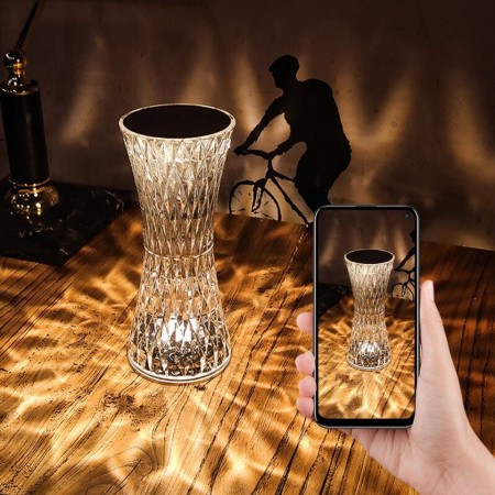 Rose Shape Table Lamp Crystal Touch Control