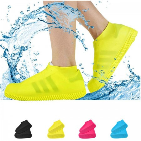 Waterproof Shoe Cover Anti Slip  - M-Black/Yellow/Ash L-Ash
