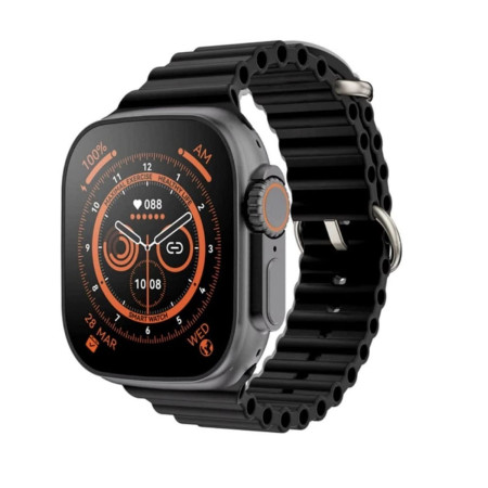 Premium Black Ultra Smartwatch Series 8 with Wireless Charging Waterproof Smartwatch