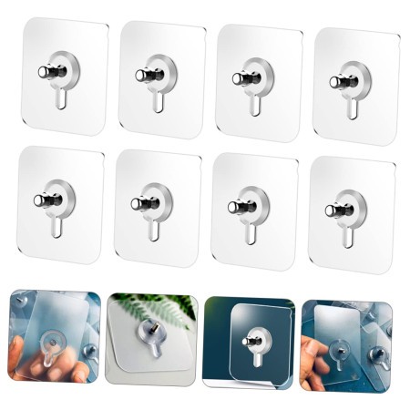 10pcs Adhesive Screw Hook Hanger - ১০ পিস স্ক্রু হুক