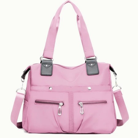 Long Capacity Lightweight Casual Shoulder Bag (Pink)