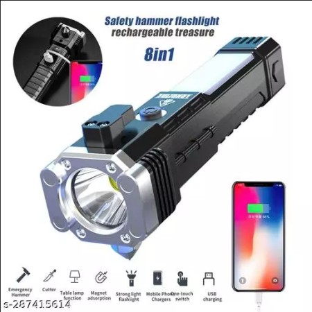 Super Bright Rechargeable Hammer LED Handheld Flashlight Portable Spotlight 4 Mode New