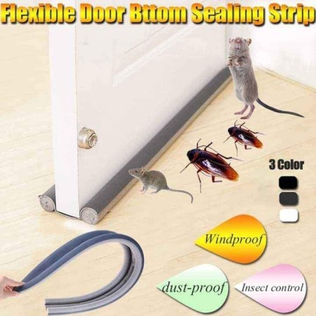 2 pc Flexible Door Bottom Sealing Strip Foam