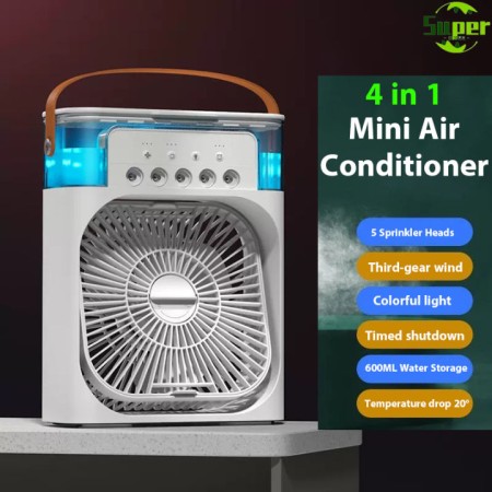 RECHARGABLE 4 In 1 Fan Air Conditioner Household Small Air Cooler