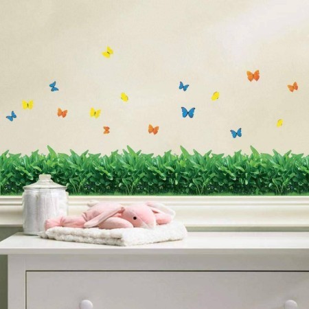 2pcs Grass Butterfly Wall Art Sticker (70cm*50cm)